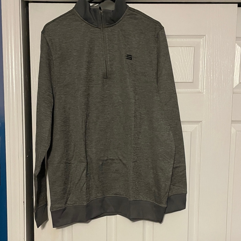Men's Gray Zip-Up Sweater - Picture 3 of 4
